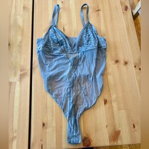 Adore Me 🤍 Gray 🤍 Sheer Elloise Unlined Bodysuit (thong)